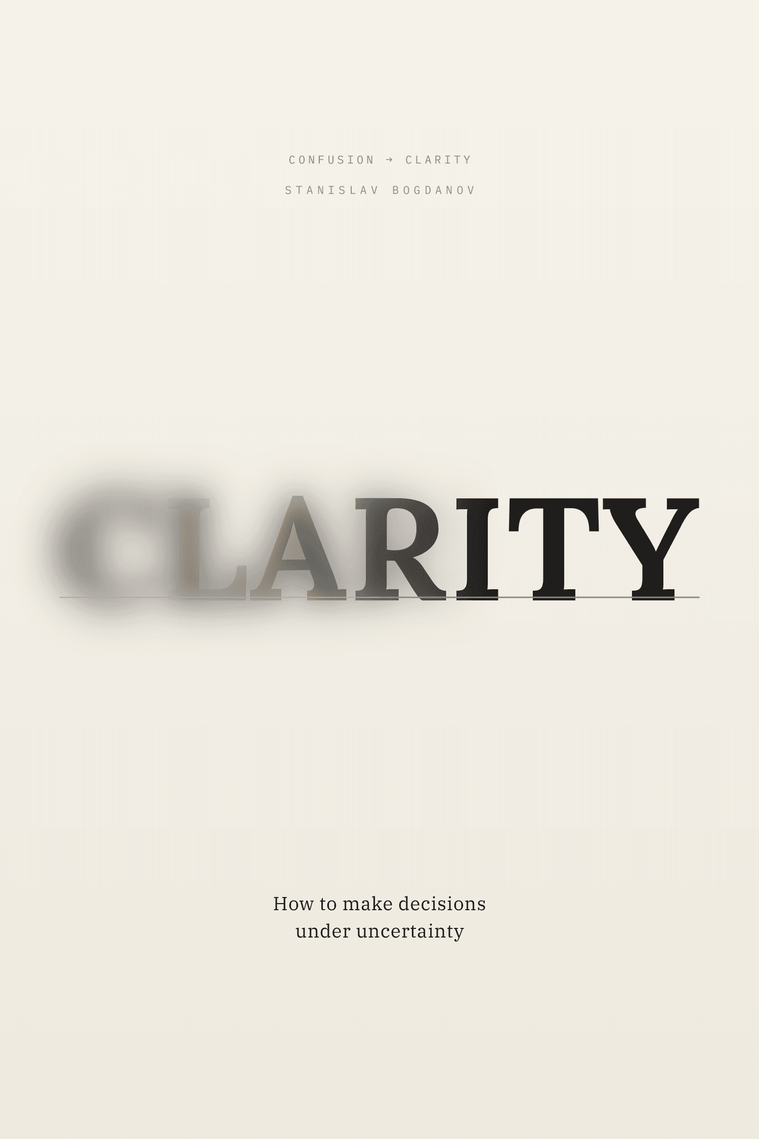 Book cover «Clarity» — Stanislav Bogdanov